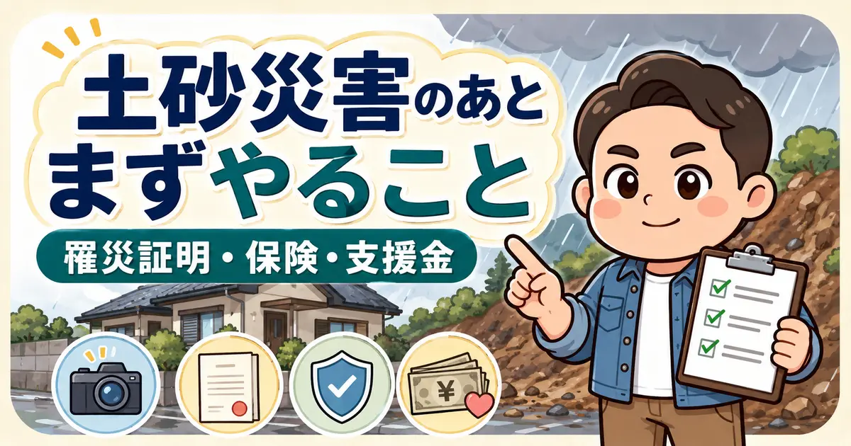 土砂災害後に行う罹災証明・保険・支援金の手続き
