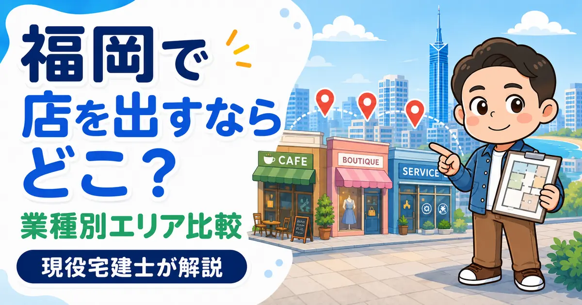 福岡で店を出すエリアを比較する現役宅建士もっさん